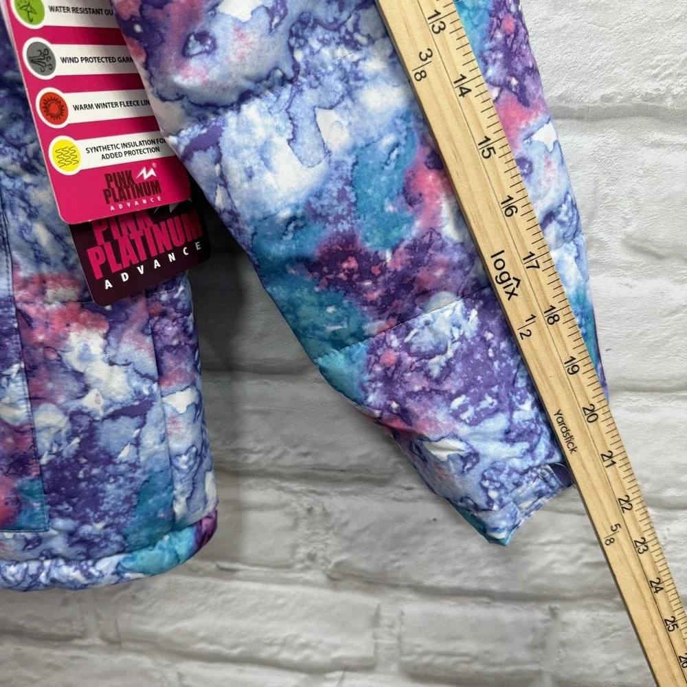 Girls Warm Winter Snow Ski Jacket Coat Sz 14/16 Purple Tie-Dye Water Resistant